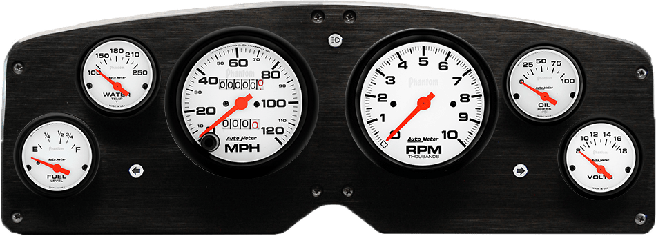 1954-1955 GMC Truck Aluminum Gauge Panel w/ Auto Meter Phantom Gauges