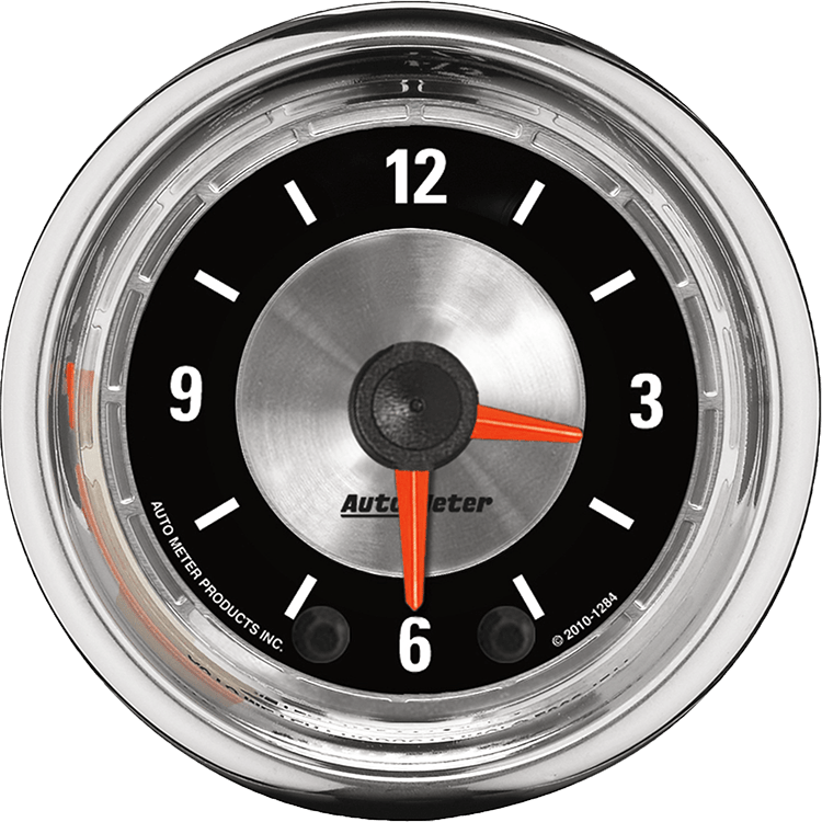 1284 Auto Meter American Muscle 2 1/16" Quartz Clock 12 volt or 16 volt
