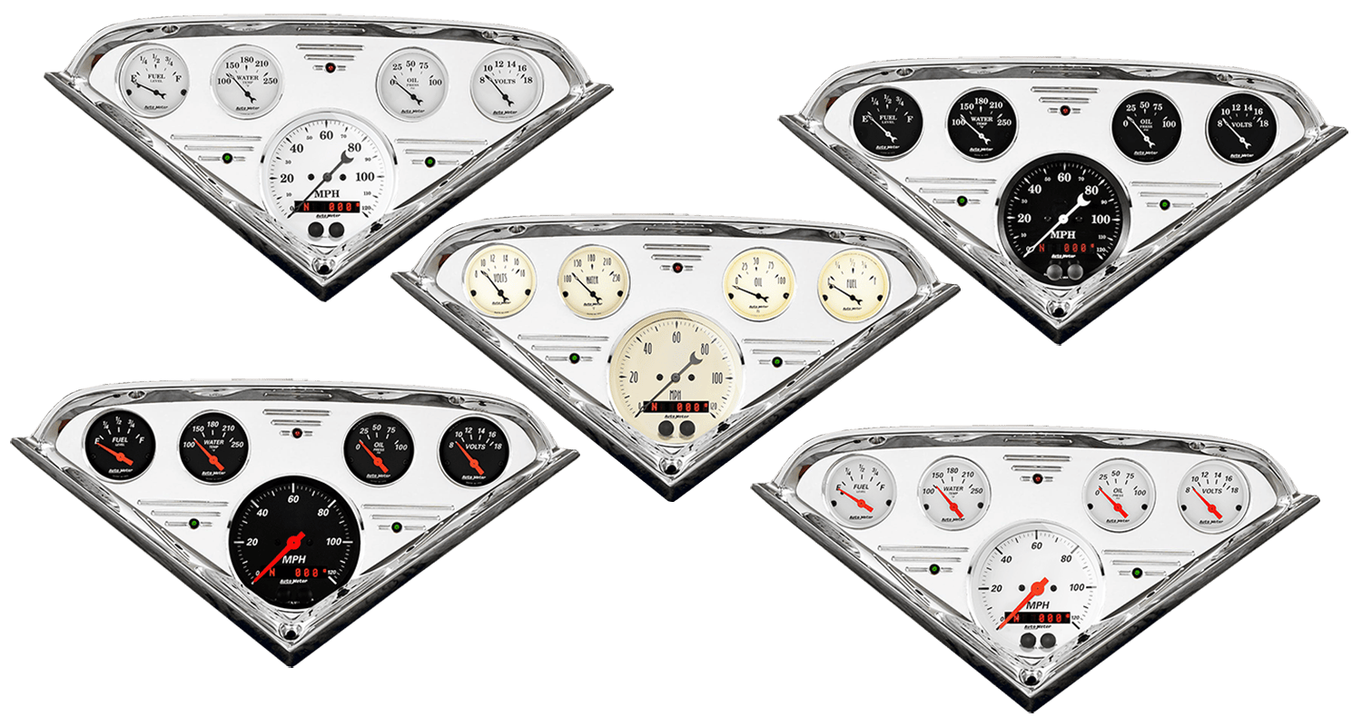 1955-1959 Chevy Truck Aluminum Gauge Panel w/ Auto Meter Street Rod Series Gauges (GPS)