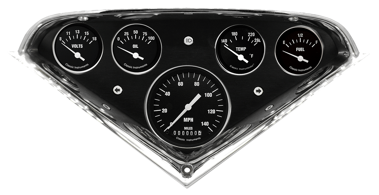 1955-1959 Chevy Truck Billet Aluminum 5 gauge Panel w/ Classic Instruments Gauges