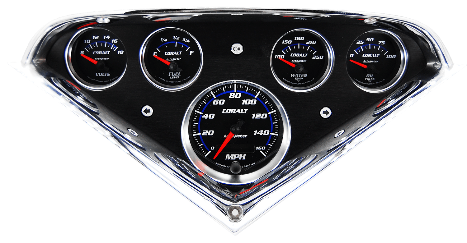 1955-1959 Chevy Truck Billet Aluminum Gauge Panel w/ Auto Meter Cobalt Gauges