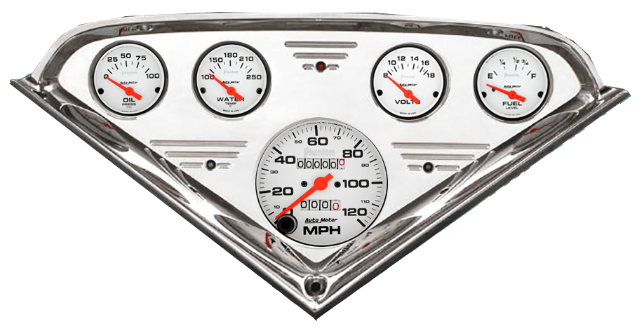 1955-1959 Chevy Truck Billet Aluminum Gauge Panel w/ Auto Meter Phantom Gauges