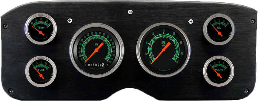 1955-1959 GMC Truck Aluminum Gauge Panel w/ Classic Instruments Gauges