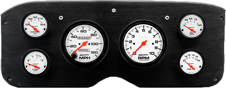 1955-1959 GMC Truck Aluminum Gauge Panel w/ Auto Meter Phantom Gauges