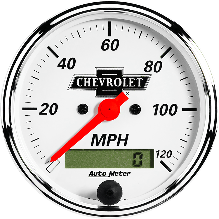 1388_00408 Auto Meter Arctic White 3 1/8" Electric 0-120 MPH Speedometer