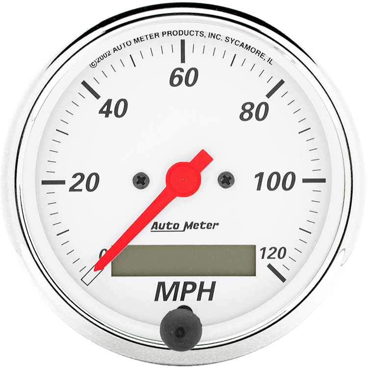 1388 Auto Meter Arctic White 3 1/8" Electric 0-120 MPH Speedometer