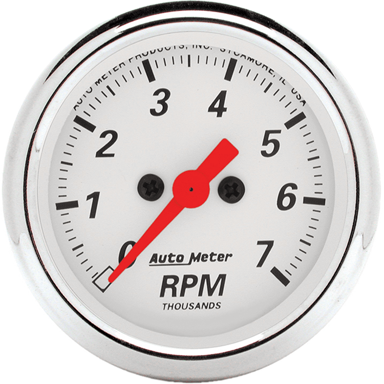 1397 Auto Meter Arctic White 2 1/16" In-Dash 7,000 RPM Tachometer