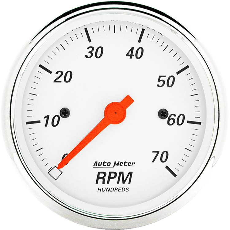 1398 Auto Meter Arctic White 3 1/8" In-Dash 7,000 RPM Tachometer
