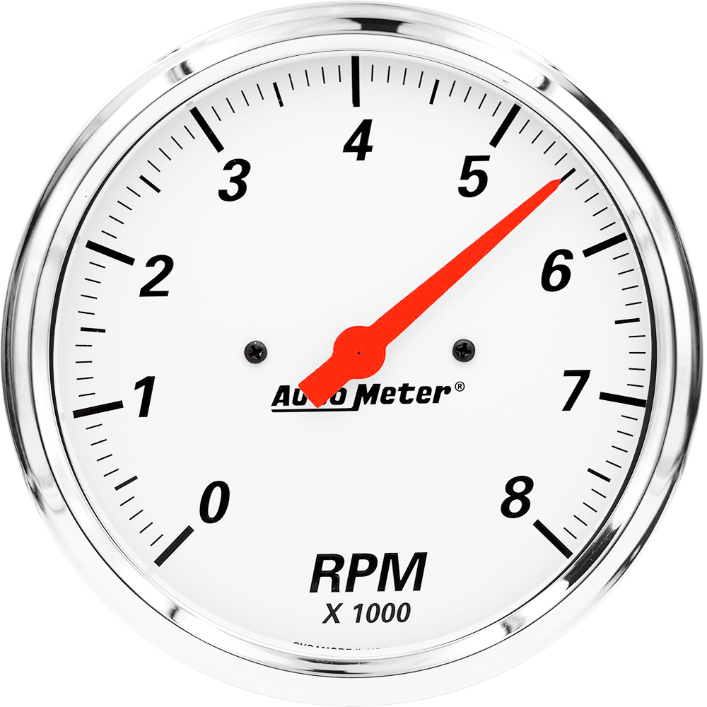 1399 Auto Meter Arctic White 5" In-Dash 8,000 Tachometer