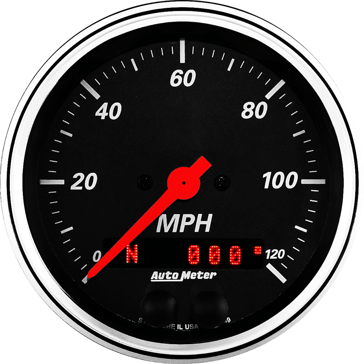 1449 Auto Meter Designer Black 3 3/8" GPS Speedometer (120 MPH)