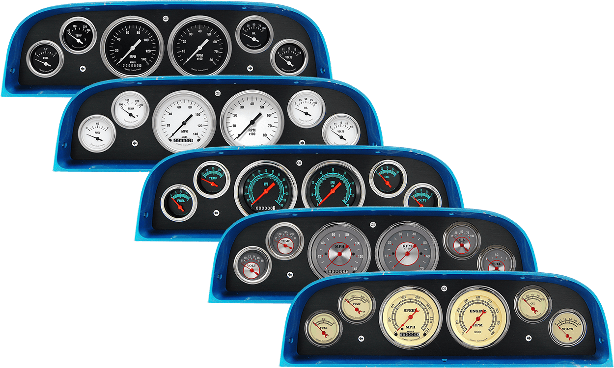 1960-1963 Chevy Truck Billet Aluminum 6 Gauge Panel w/ Classic Instruments Gauges