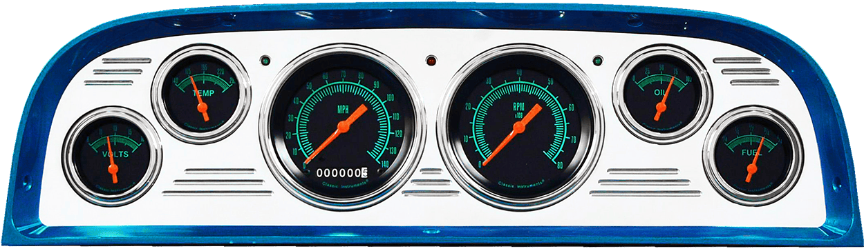 1960-1963 Chevy Truck Billet Aluminum 6 Gauge Panel w/ Classic Instruments Gauges
