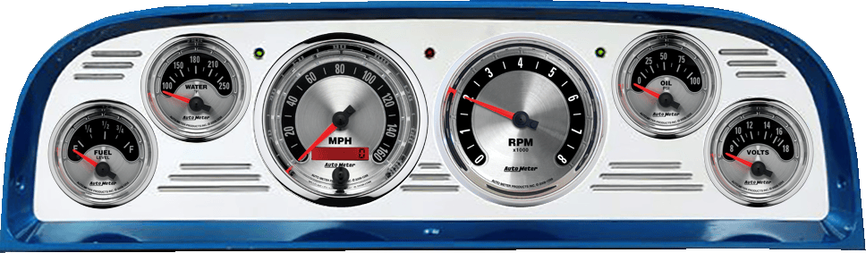 1960-1963 Chevy Truck Aluminum Dash Insert w/ Auto Meter American Muscle Gauges