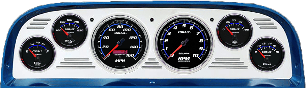 1960-1963 Chevy Truck Billet Aluminum Gauge Panel w/ Auto Meter Cobalt Gauges