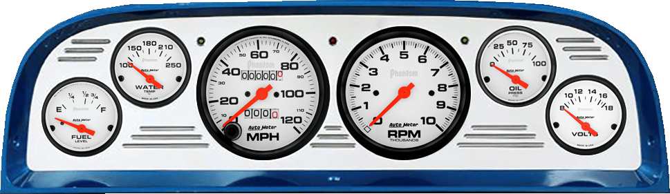 1960-1963 Chevy Truck Aluminum Gauge Panel w/ AutoMeter Phantom Gauges