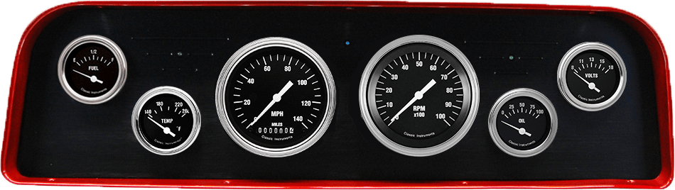 1960-1961 GMC Truck Billet Aluminum 6 Gauge Panel w/ Classic Instruments Gauges