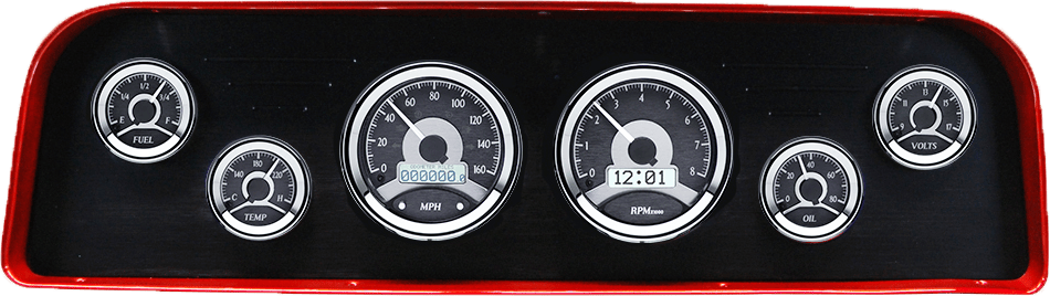 1960-1961 GMC Truck Billet Aluminum Gauge Panel w/ Dakota Digital VHX Black Alloy Gauges