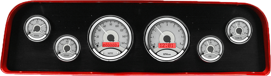 1960-1961 GMC Truck Billet Aluminum Gauge Panel w/ Dakota Digital VHX Silver Alloy Gauges