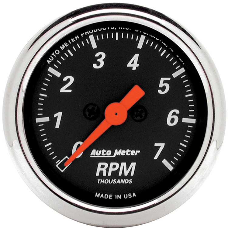1477 Auto Meter Designer Black 2 1/16" In-Dash 7,000 RPM Tachometer