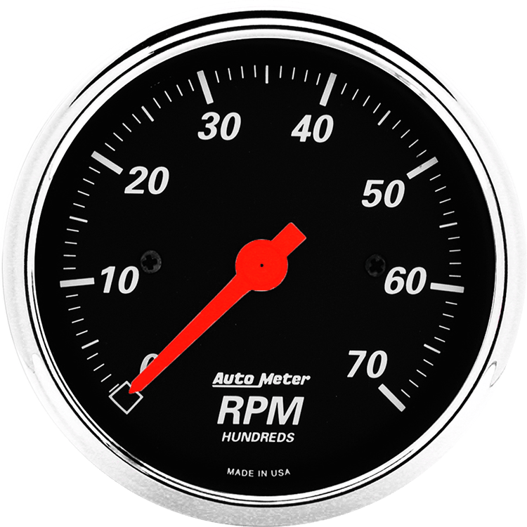 1478 Auto Meter Designer Black 3 1/8" In-Dash 7,000 RPM Tachometer