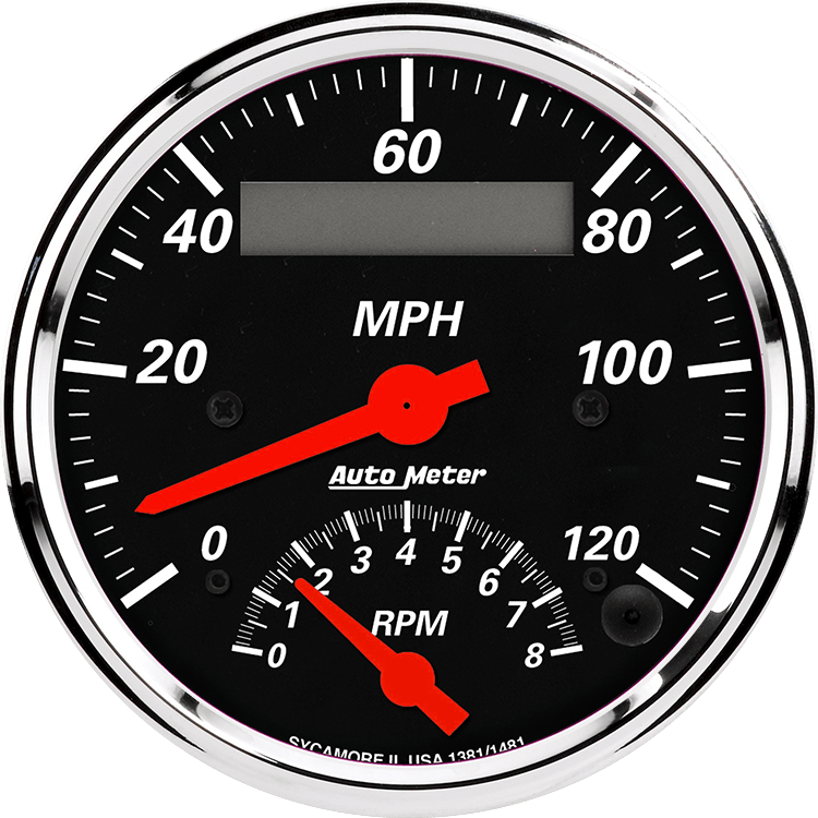 1481 Auto Meter Designer Black 3 3/8" Speedometer/Tachometer Combo Gauge (120 MPH / 8,000 RPM)