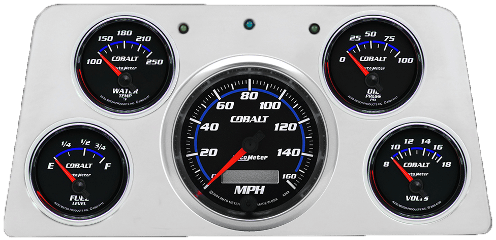 1960-1961 GMC Truck Aluminum 5 Gauge Panel w/ Auto Meter Cobalt Gauges