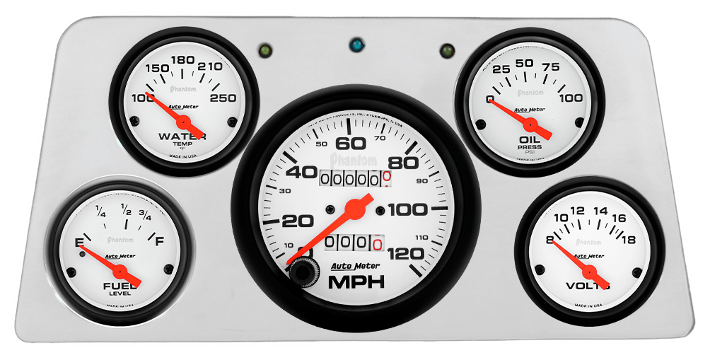 1960-1961 GMC Truck Billet Aluminum 5 Direct Fit Gauge Panel w/ Auto Meter Phantom gauges