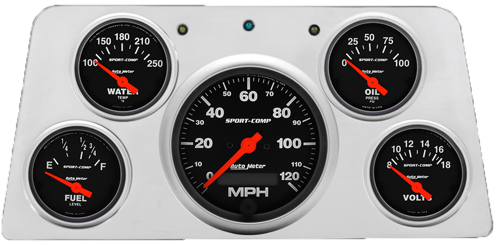 1960-1961 GMC Truck Billet Aluminum 5 Gauge Direct Fit Panel w/ Sport-Comp gauges