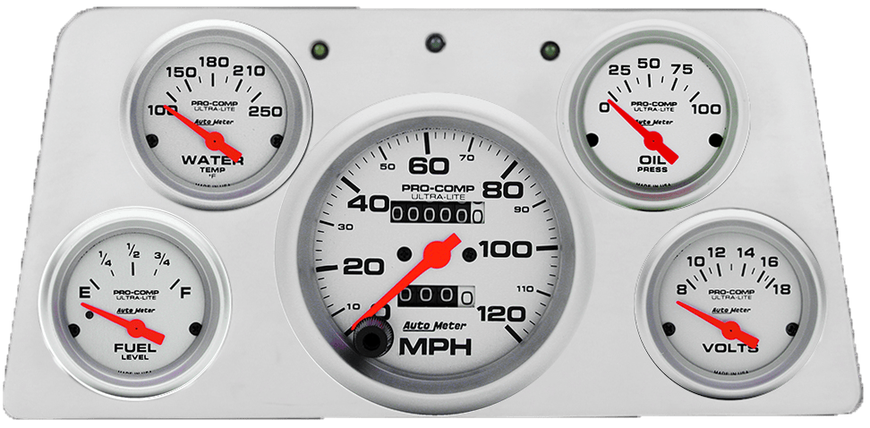 1960-1961 GMC Truck Billet Aluminum Direct Fit 5 Gauge Panel w/ Ultra-Lite gauges