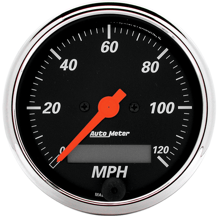 1487 Auto Meter Designer Black 3 1/8" Electric 0-120 MPH Speedometer