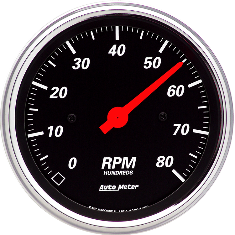 1490 Auto Meter Designer Black 3 3/8" In-Dash 8,000 RPM Tachometer