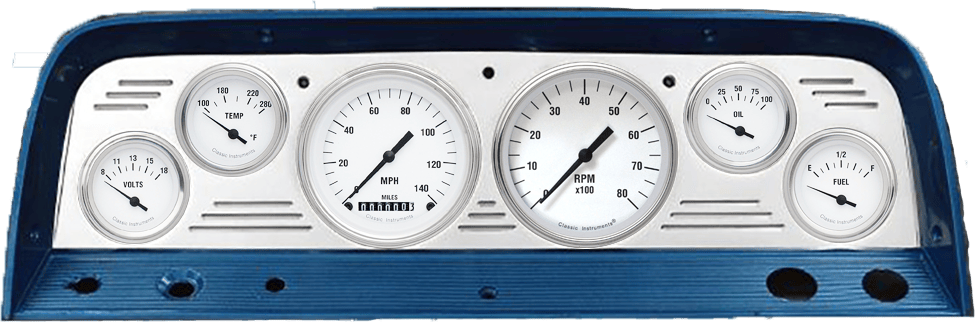 1964-1966 Chevy Truck Billet Aluminum 6 Gauge Panel w/ Classic Instruments Gauges