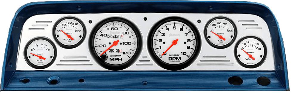 1964-1966 Chevy Truck Billet Aluminum Gauge Panel w/ Auto Meter Phantom Gauges