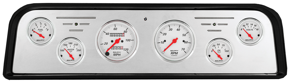 1962-1966 GMC Truck Aluminum Gauge Panel w/ AutoMeter Street Rod Series Gauges