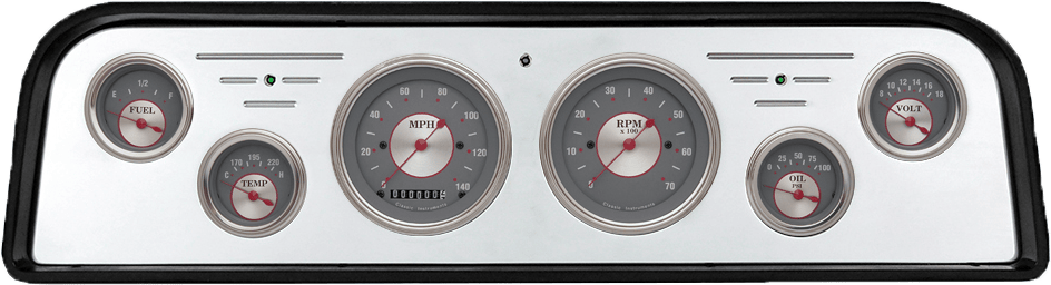 1962-1966 GMC Truck Billet Aluminum 6 Gauge Panel w/ Classic Instruments Gauges
