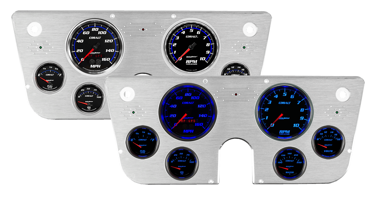 1967-1972 Chevy Truck Aluminum Gauge Panel w/ Auto Meter Cobalt Gauges