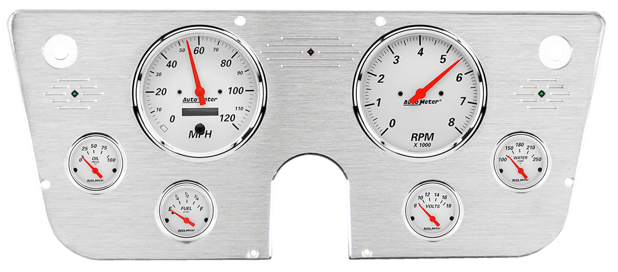 1967-1972 Chevy Truck Aluminum Gauge Panel w/ Auto Meter Arctic White Gauges