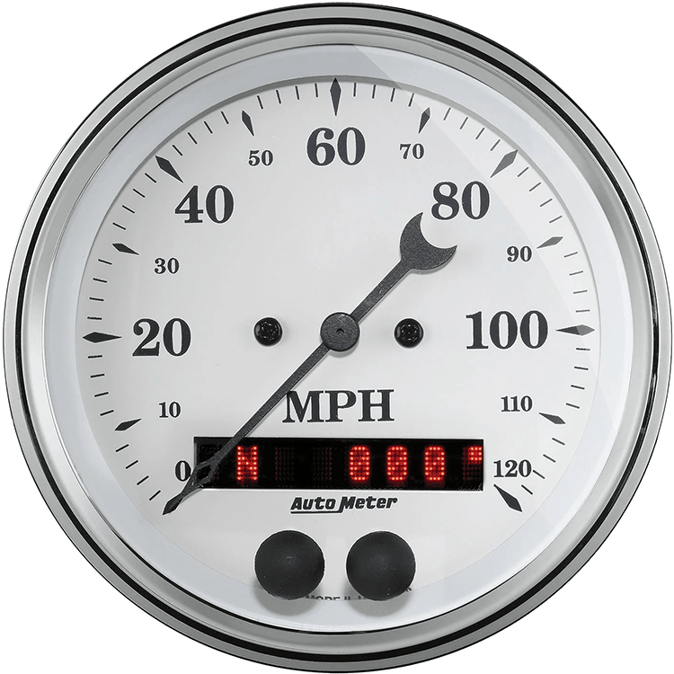 1649 Auto Meter Old Tyme White 3 3/8" GPS Speedometer (120 MPH)