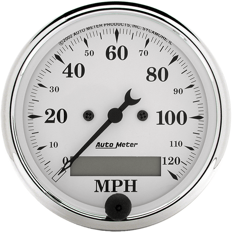 1688 Auto Meter Old Tyme White 3 1/8" Electric 0-120 MPH Speedometer