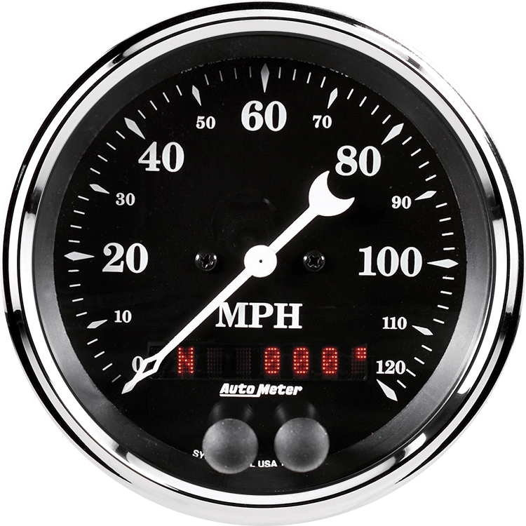 1749 Auto Meter Old Tyme White 3 3/8" GPS Speedometer (120 MPH)