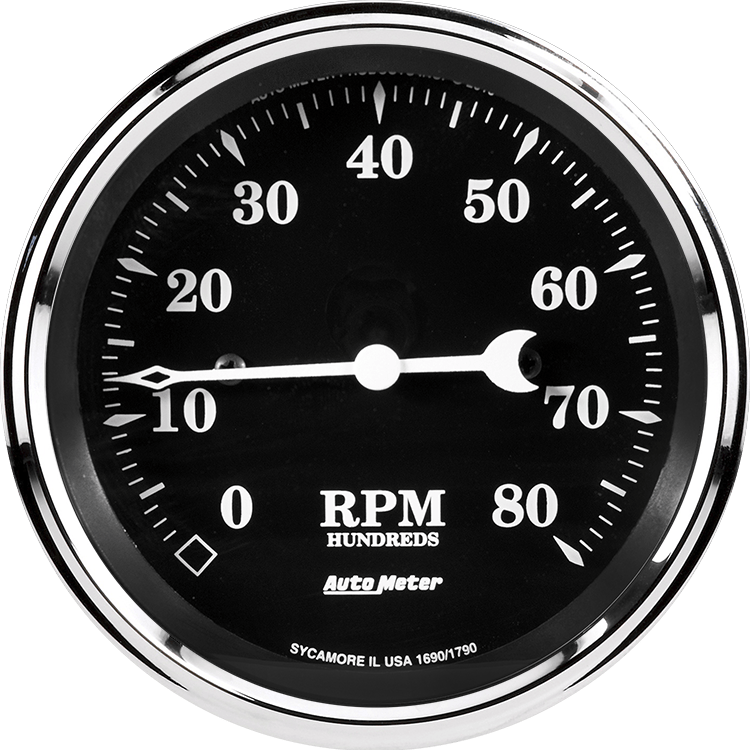 1790 Auto Meter Old Tyme Black 3 3/8" In-Dash 8,000 RPM Tachometer