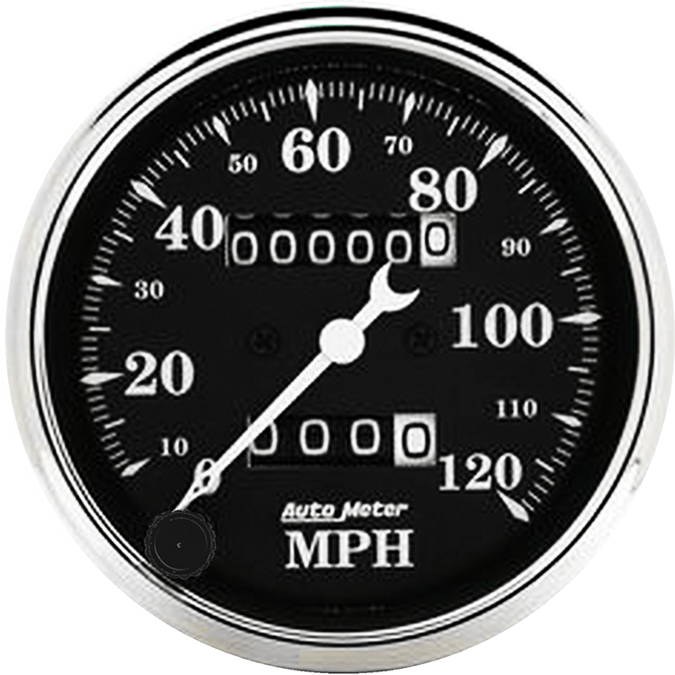 1796 Auto Meter Old Tyme Black 3 1/8" Mechanical 0-120 MPH Speedometer