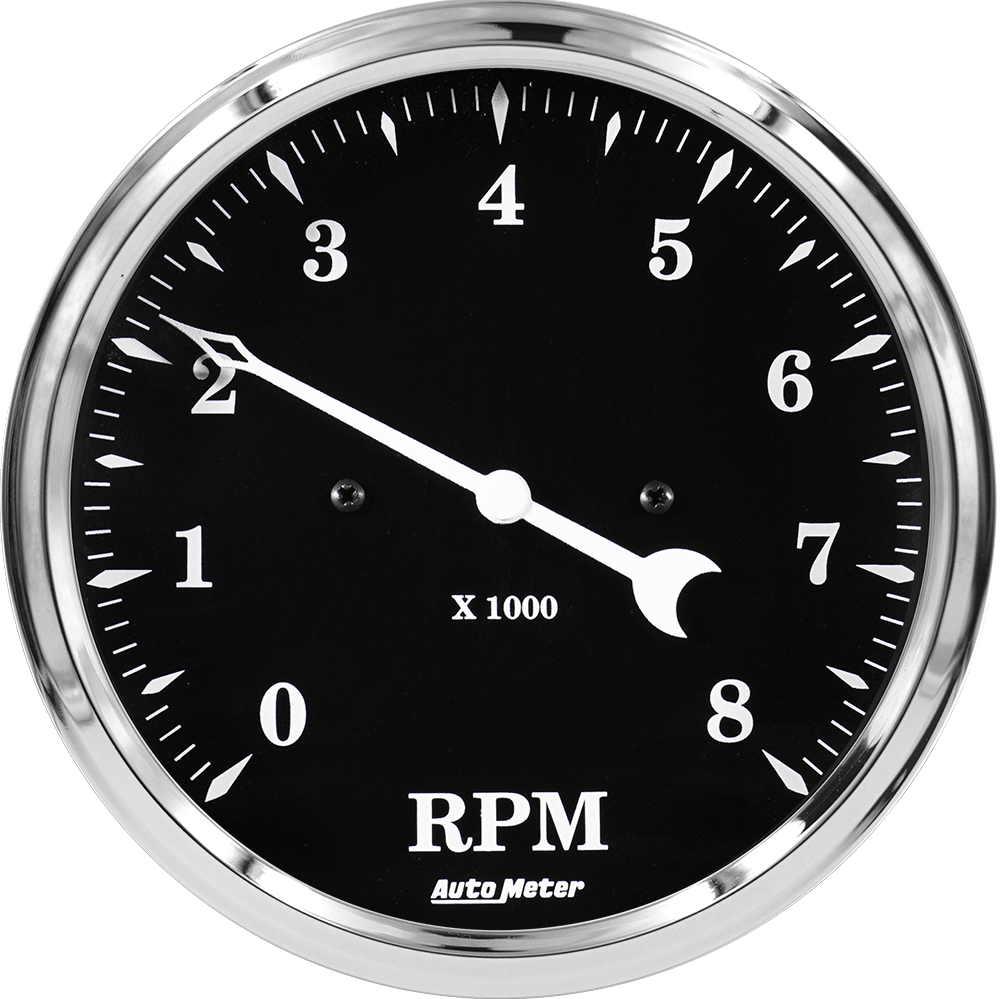 1799 Auto Meter Old Tyme Black 5" In-Dash 8,000 RPM Tachometer
