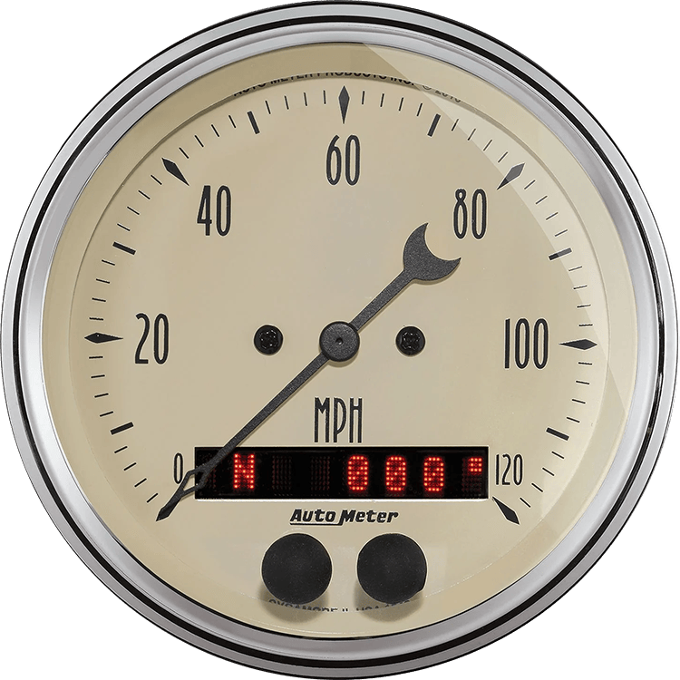 1849 Auto Meter Antique Beige 3 3/8" GPS Speedometer (120 MPH)