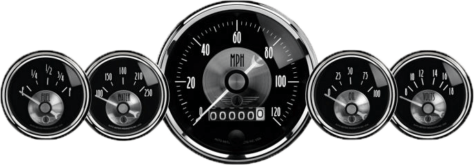 2003 AutoMeter Prestige Black Diamond 5 Gauge Kit (3 3/8" & 2 1/16") Wheel Odometer
