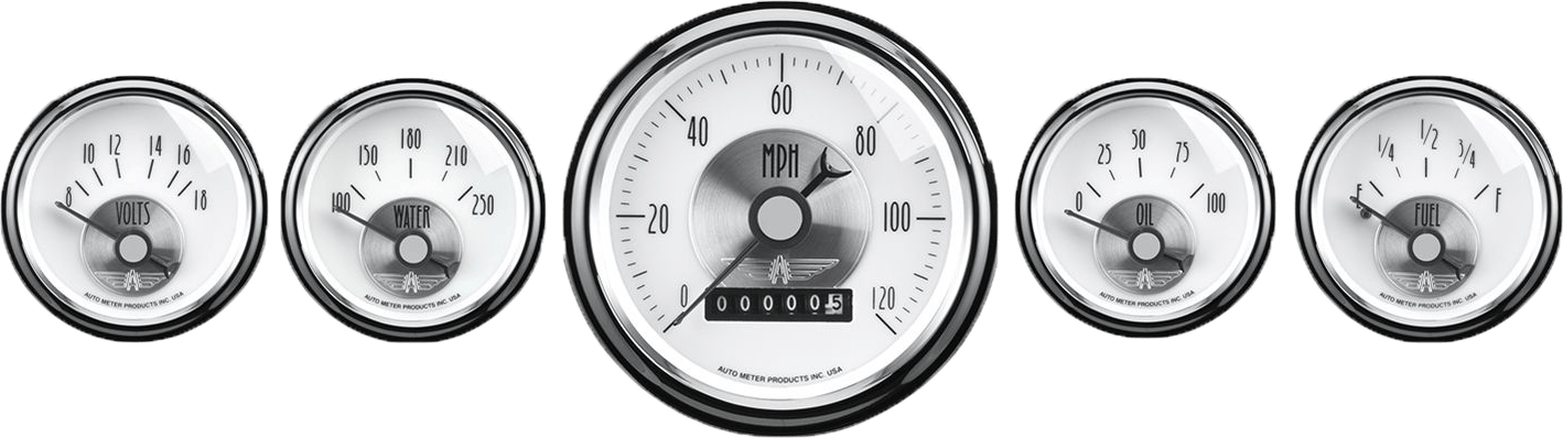 2007 AutoMeter Prestige Pearl 5 Gauge Kit (3 3/8" & 2 1/16") Wheel Odometer