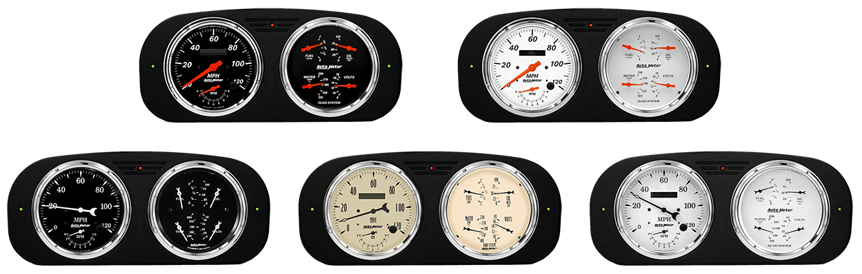 1935-1937 Ford Truck Aluminum Gauge Panel AutoMeter Street Rod Series Gauges (Speedo/Tach)