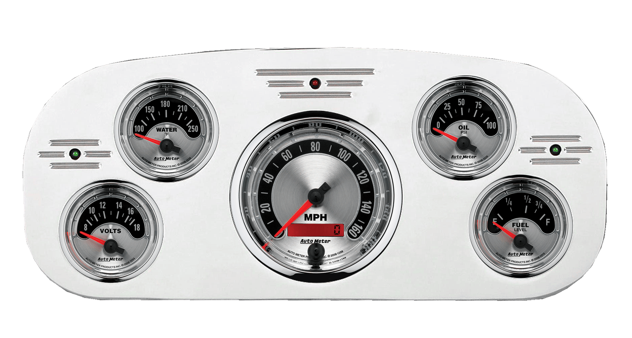 1935-1937 Ford Truck Aluminum Dash Insert w/ Auto Meter American Muscle Gauges