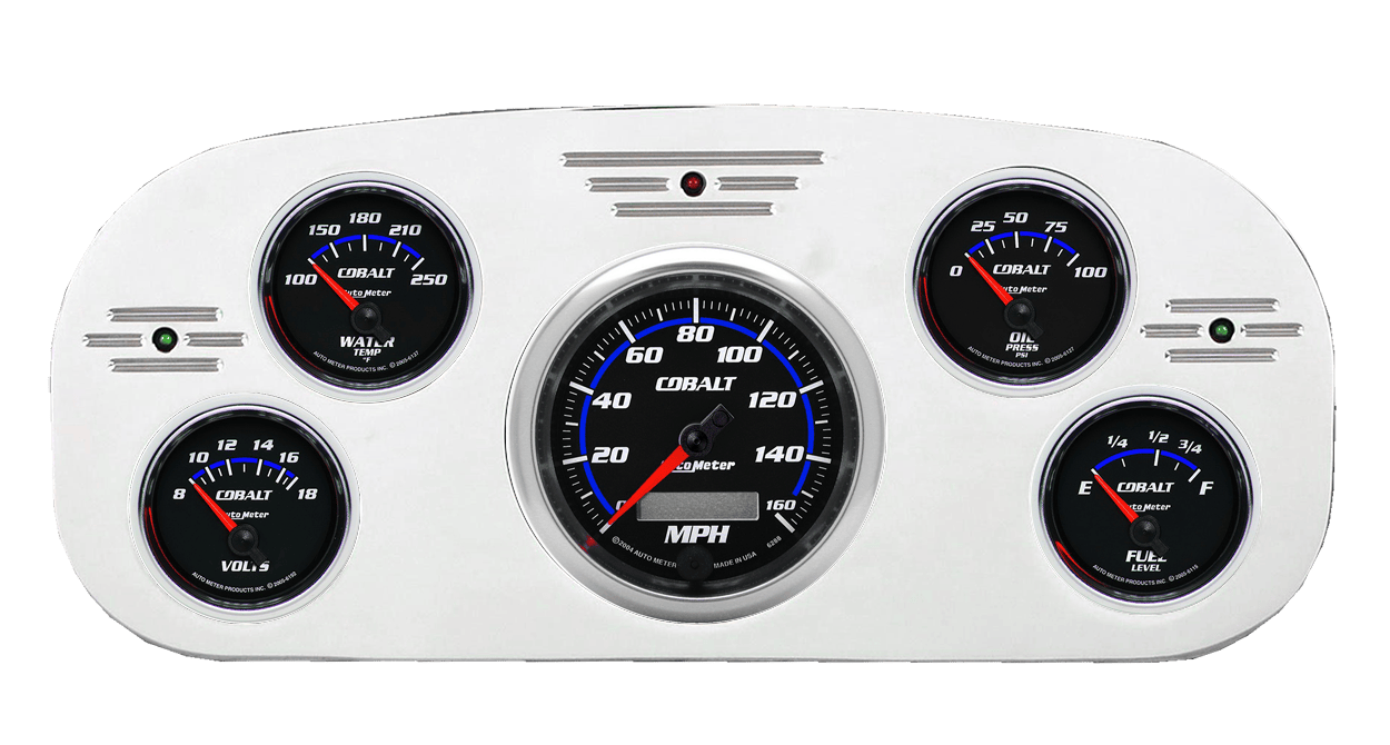 1935-1937 Ford Truck Billet Aluminum Gauge Panel w/ Auto Meter Cobalt Gauges