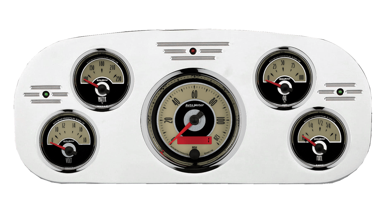 1935-1937 Ford Truck Aluminum Gauge Panel w/ Auto Meter Cruiser Gauges